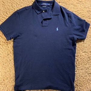 Blue Mesh Polo Shirt- Custom Slim Fit